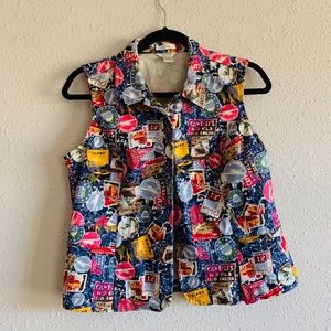 Vintage Colorful Travel Hipster Boho Hippie Vest